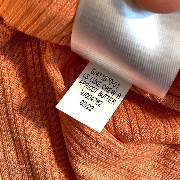 Old Navy Long Sleeve Luxe Crew Neck Top Apricot Color, Small NWT - Picture 6 of 9